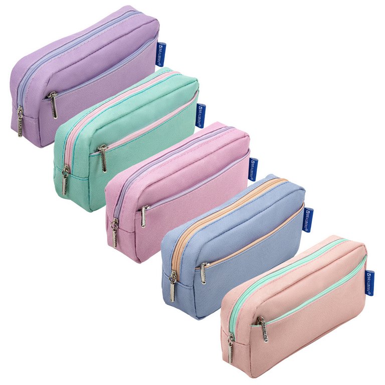 Пенал  для девочки BRAUBERG "Pastel" 21х9,5х5см (ассорти)