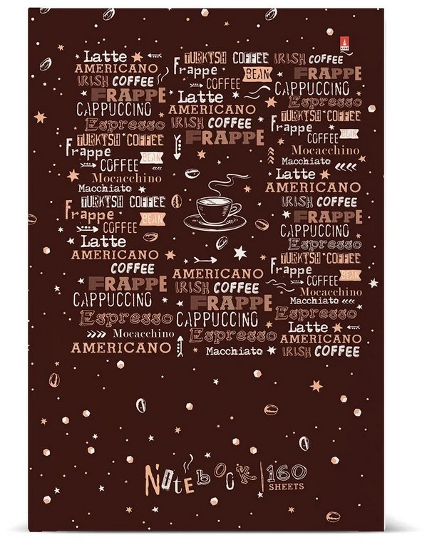 Бизнес-блокнот А5 160л., 148*210 мм, Альт "COFFE TIME"