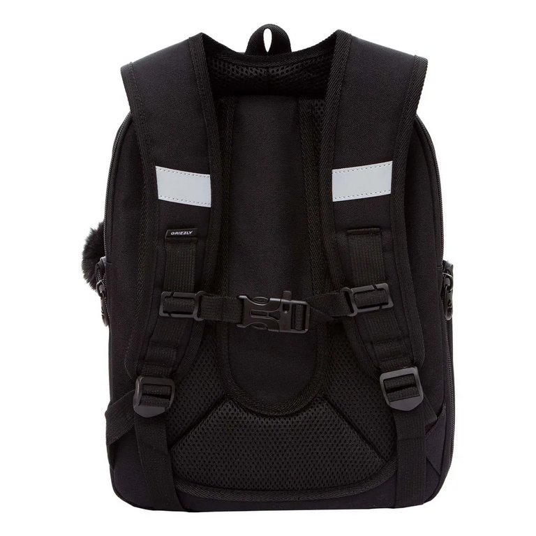 Рюкзак каркасный для девочки Grizzly 29*36*18 см., черный