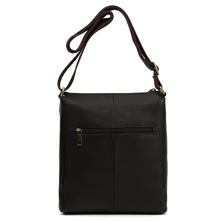 Сумка мужская FABRETTI 22*26*6, нат. кожа, коричневый