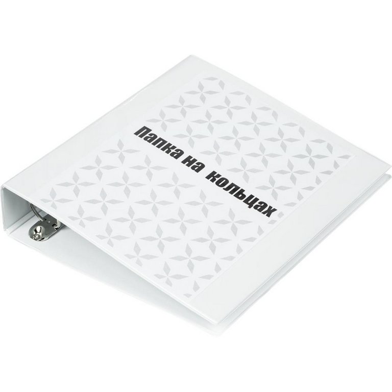 Папка на 4-х кольцах А4 75 мм карман на торце, на лиц. и внут. ст белая "Панорама" Attache Selection