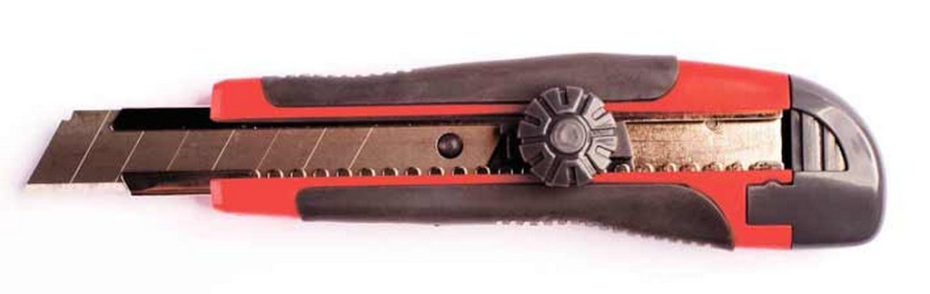 Нож канцеляр. шир. 1,8 см, метал. направ. с фикс. лезвия, резин. вставки deVENTE