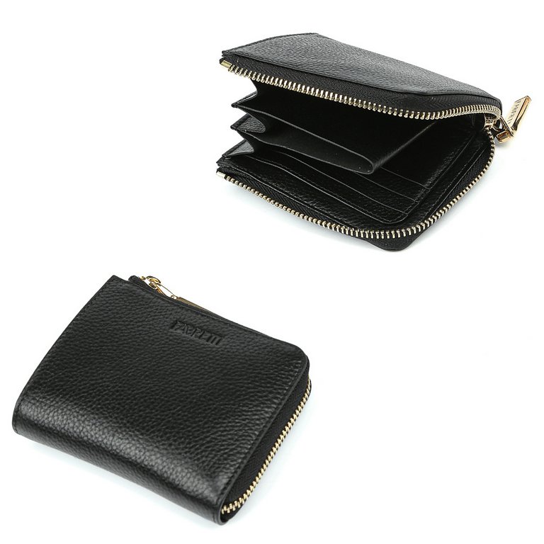 Портмоне FABRETTI женское, нат. кожа, 11*10*3 см, черный
