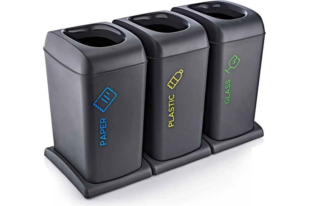 Набор баков для раздельного сбора мусора TURAN SOFT Anthracite 40 л., 3 шт