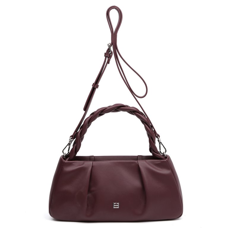 Сумка женская FABRETTI 31х15х8 см, нат. кожа, бордовый