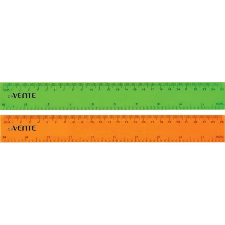 Линейка 25 см. (10 in) пласт. две шкалы флюор. deVENTE