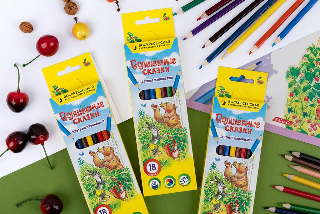 Набор карандашей  18 цв. ВКФ "Волшебные сказки"