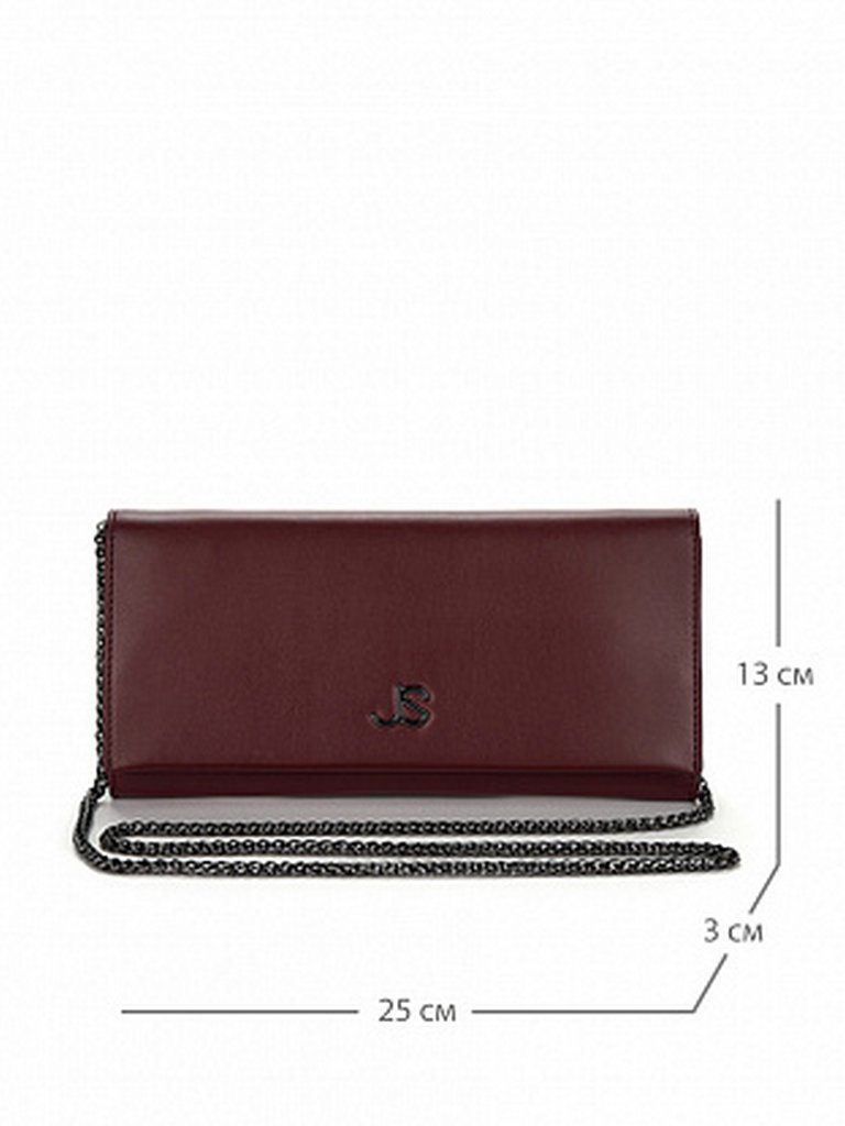 Сумка женская-клатч Jane's Story бургунди, нат. кожа