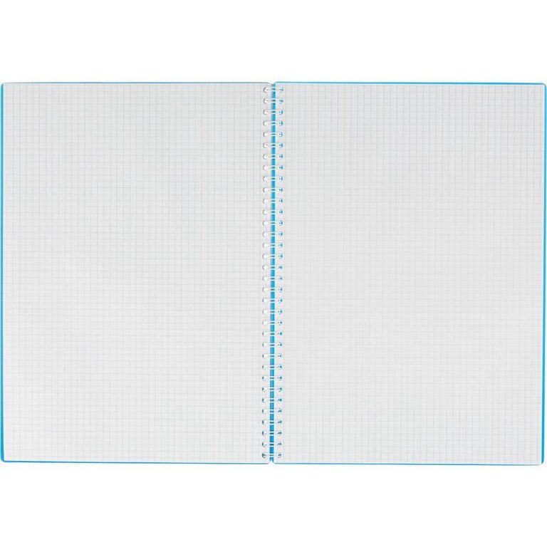 Тетрадь 96 лист кл. А4 на спирали  обложка из цветного пластик синего цвета