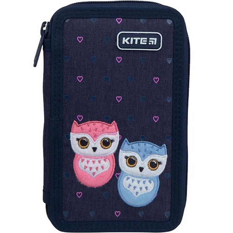 Пенал 2 отд. для девочки Kite "Owls" ткань