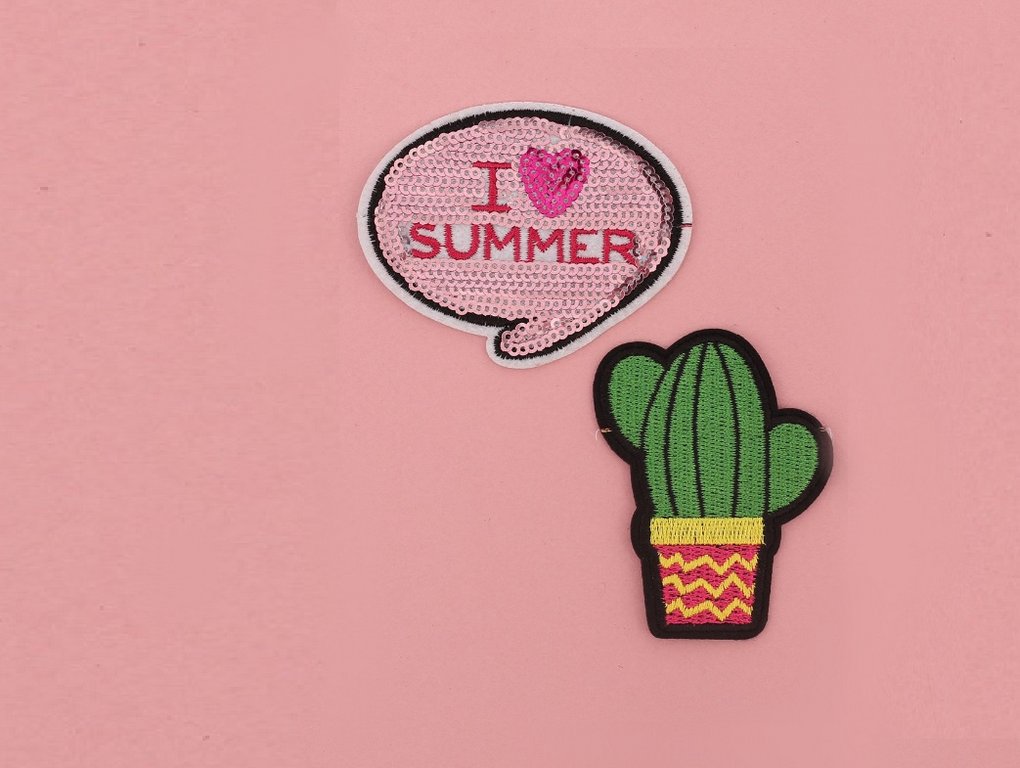 Нашивки с пайетками "I love summer", 11*18 см  ART UZOR