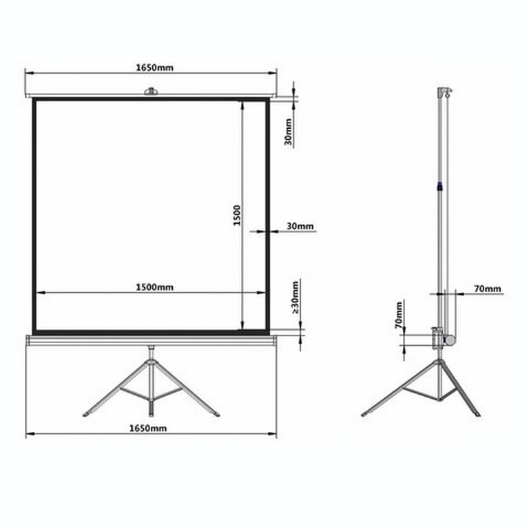 Экран проекционный на треноге 150*150 см, Brauberg