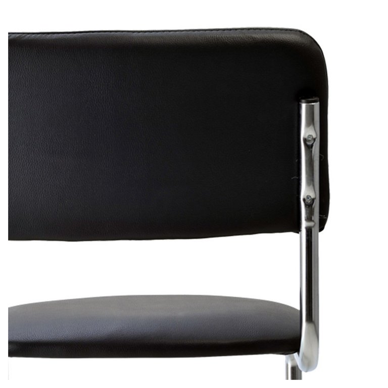 Стул для посетителей Helmi HL-F07 "Sylwia" (каркас металл хром, экокожа, черный)
