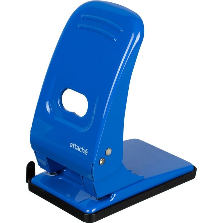 Дырокол до 60л метал. Attache с линейкой синий
