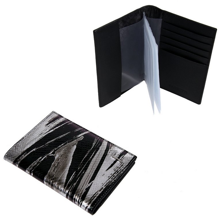 Обложка для документов FABRETTI женская, нат. кожа, 1 0*13,5*1,5см, серебряный