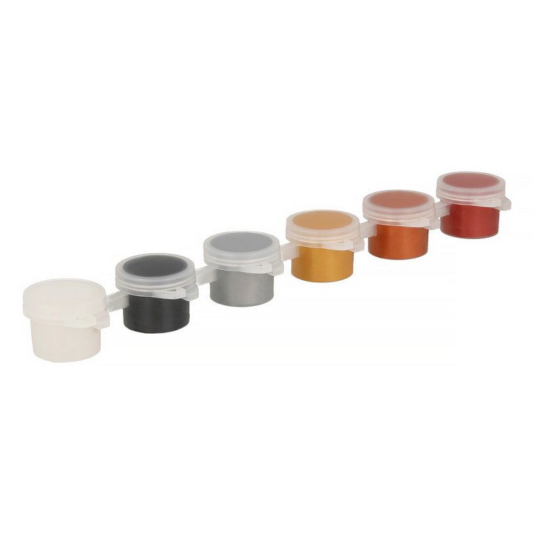 Краски акриловые по ткани и коже  6 цв. по 3мл. металлик "VISTA-ARTISTA" idea