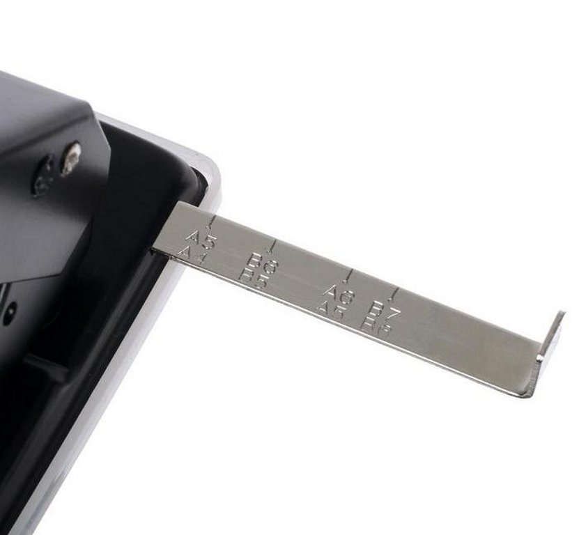 Дырокол до 45л метал. Attomex, с линейкой цв. черный