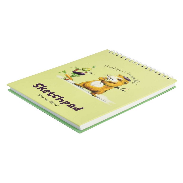 Скетчбук 148*210 мм, 60л. гребень "ВЕСЁЛЫЕ ЖИВОТНЫЕ" 100 г/м2 тв. обложка