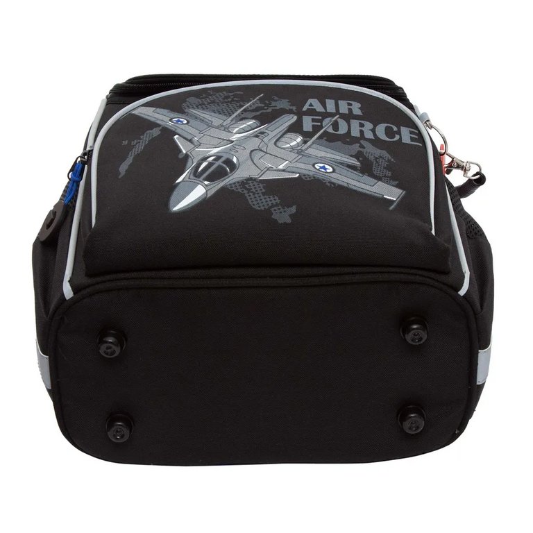 Ранец для мальчика Grizzly (сумка д/обуви) 25*33*13см., черный/синий