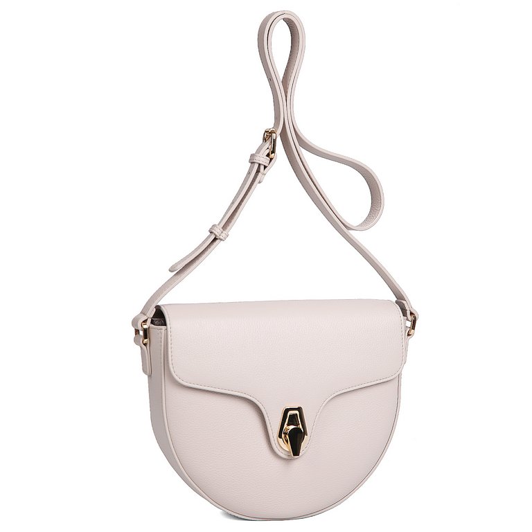 Сумка женская FABRETTI 26х21х6 см, нат. кожа, жемчужный