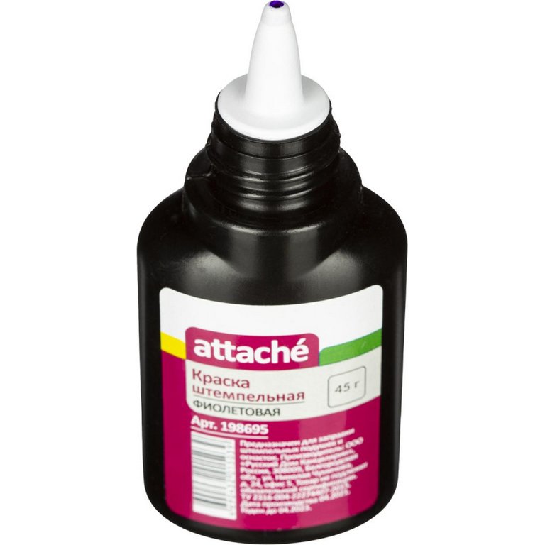 Краска штемпельная Attache 45 гр фиолетовая на водно-глицериновой основе