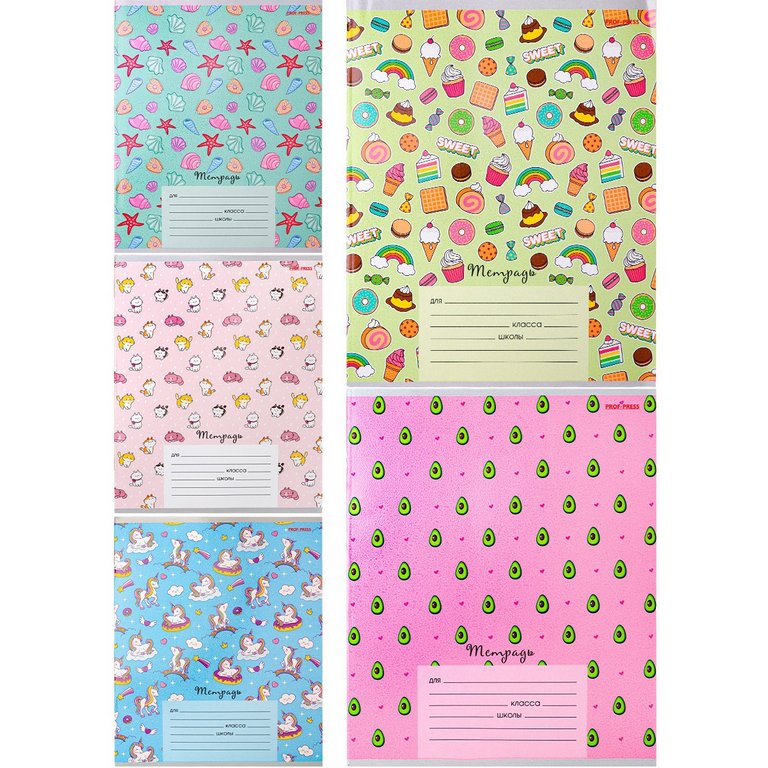 Тетрадь 12 лист кл. А5 "МЕЛКИЙ ОРНАМЕНТ МИКС" 5 ВИДОВ