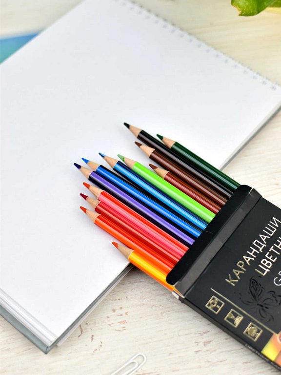 Набор карандашей  12 цв. Феникс+ "Градиент" (двухцветный грифель)