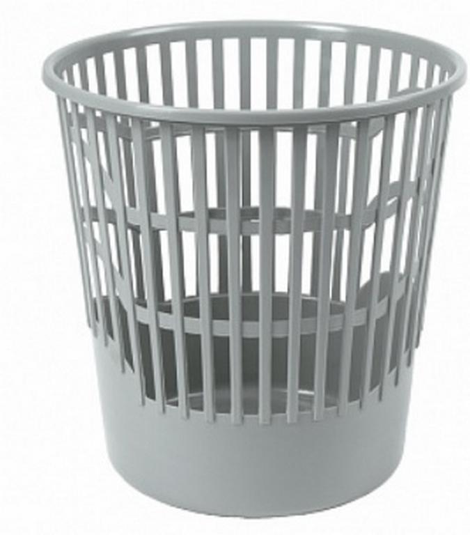 Корзина для бумаг пластиковая 10л сетчатая, серая, Attomex