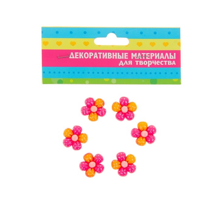 Декор из пластика "Цветы" d=1,8см (6шт/уп) ART UZOR