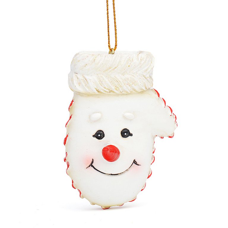 Украшение елочное из полирезины "Варежка-снеговик" 2,5х7х5см