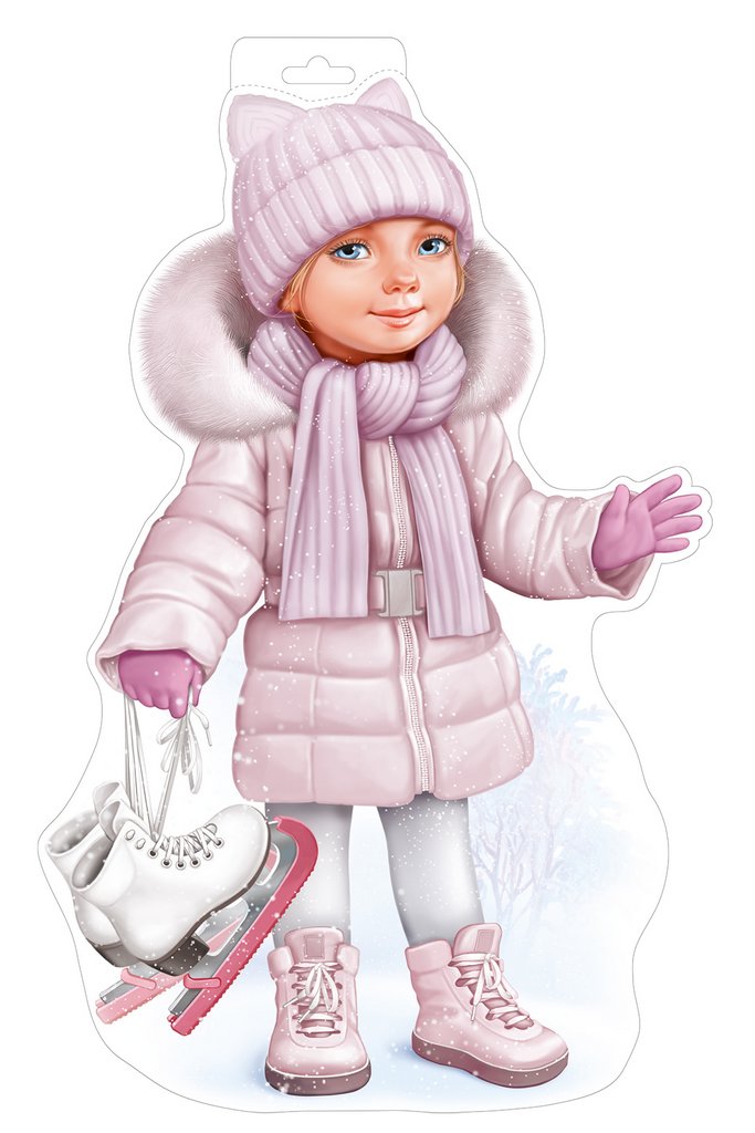 Плакат оформительский   НГ А3 "Девочка с коньками"