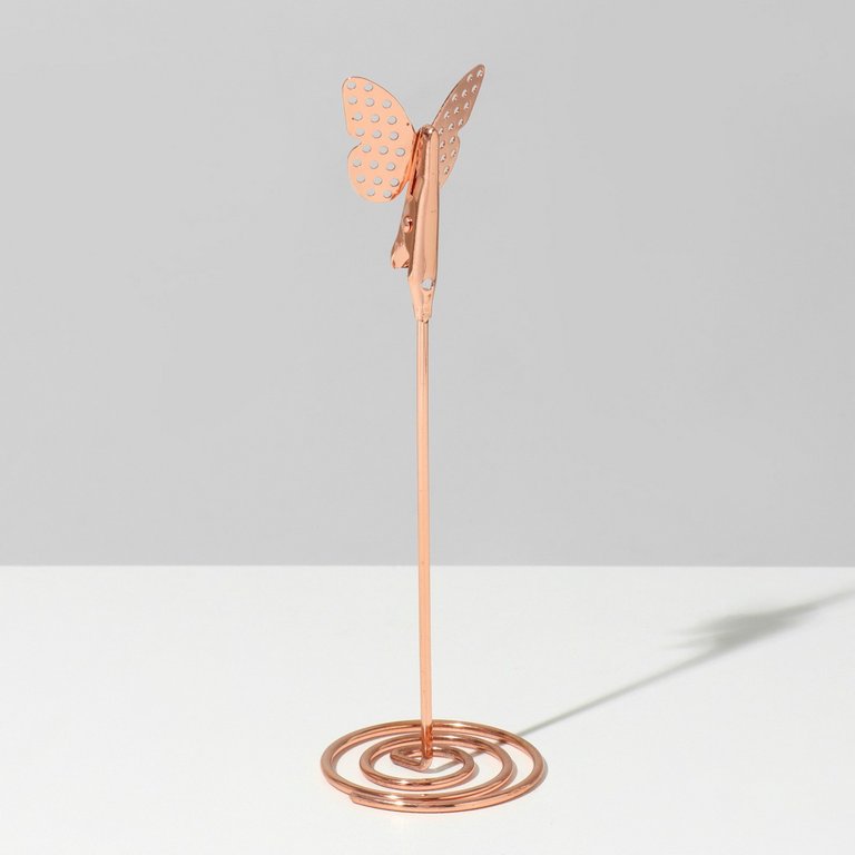 Мемо-клип  "Бабочка" цв. розовое золото