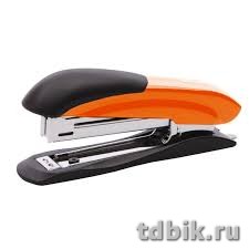 Степлер № 10 до 12л металлический, Lamark Ulrich, оранжевый с антистеплером