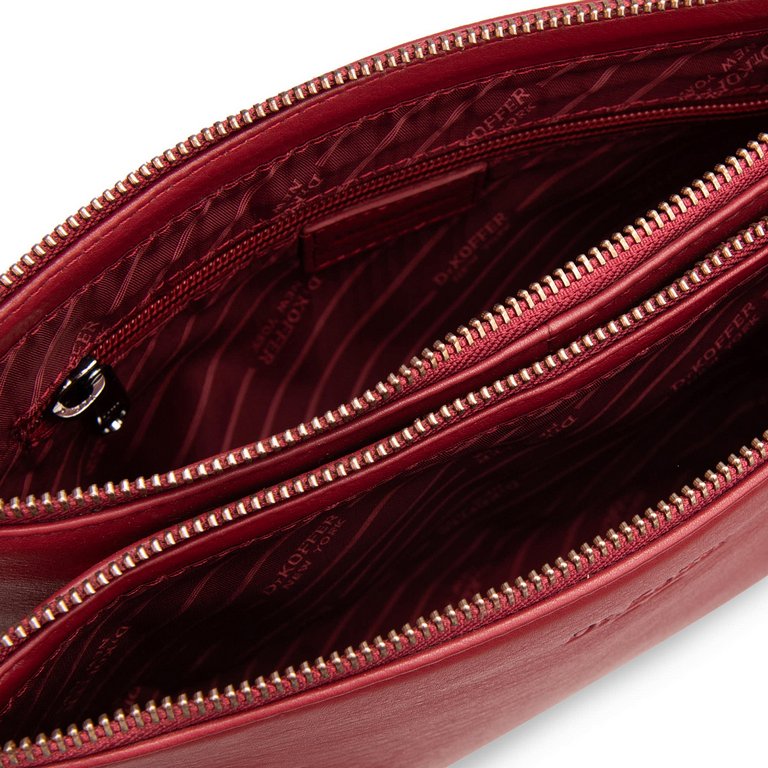 Сумка женская Dr.Koffer 27х19х9см см, нат.кожа бордовая