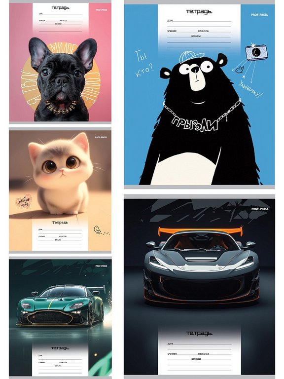 Тетрадь 18 лист лин. А5 "МИКС" ассорти Profit