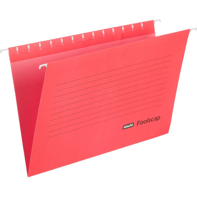 Папка подвесная Attache Foolscap 365x240 мм красная (5шт/уп)