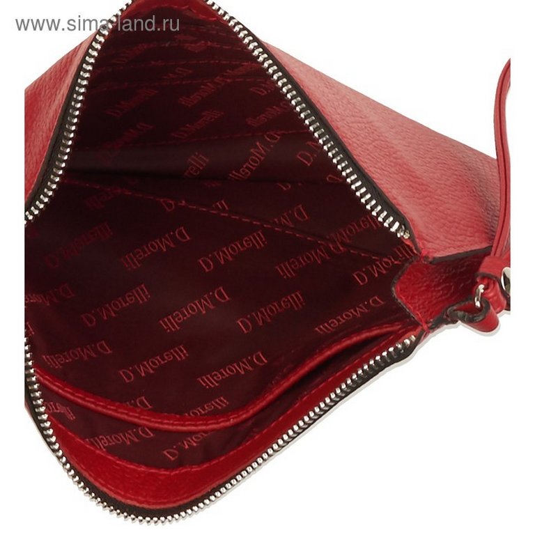 Сумка женская-конверт  D.Morelli , нат. кожа, красная