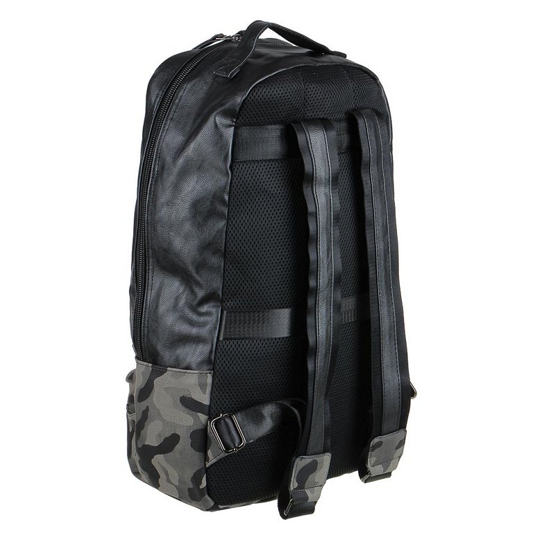 Рюкзак молодежный мужской ClipStudio "ПРЕМИУМ" черный/милитари, иск.кожа 51*31*13см