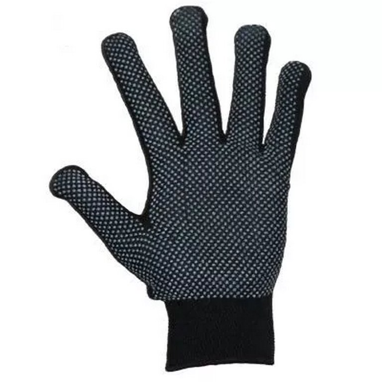 Перчатки нейлоновые ПВХ цвет черный