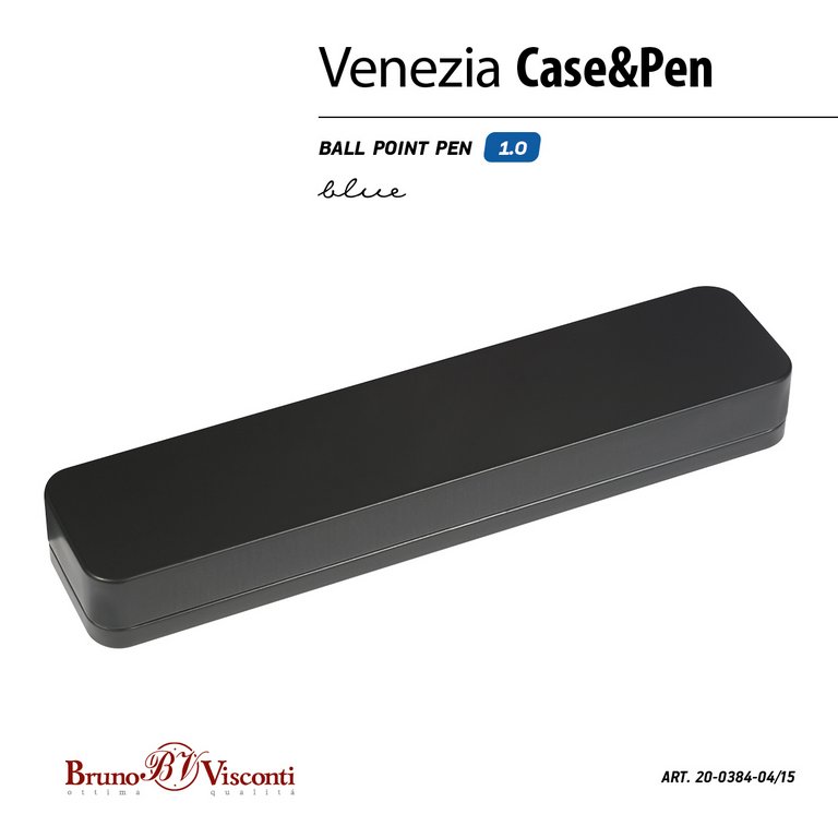 Ручка шариковая Bruno Visconti "Venezia Pragmatico" в футляре (металл) черный корпус (стерж 99мм)
