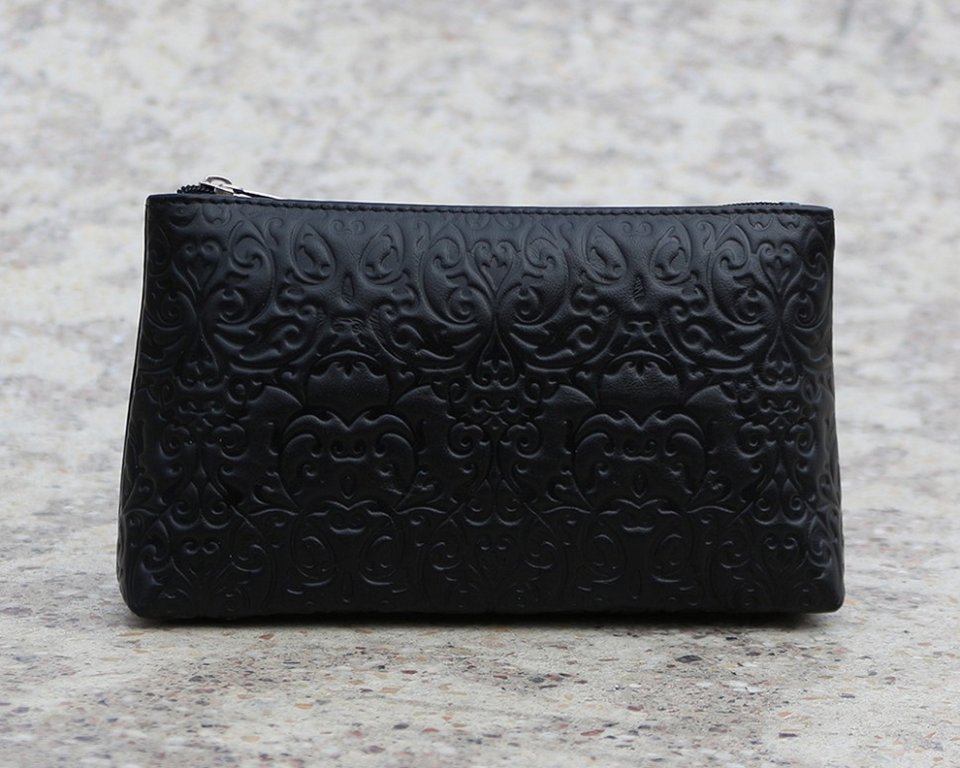 Косметичка D.Morelli "Энжи" нат. кожа, черная