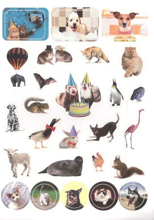 Набор наклеек 100 шт "Забавные животные" ПРОФ-пресс