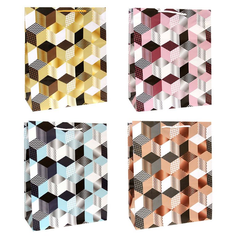 Пакет бумажный 26*32см матовый "Абстракция" ассорти