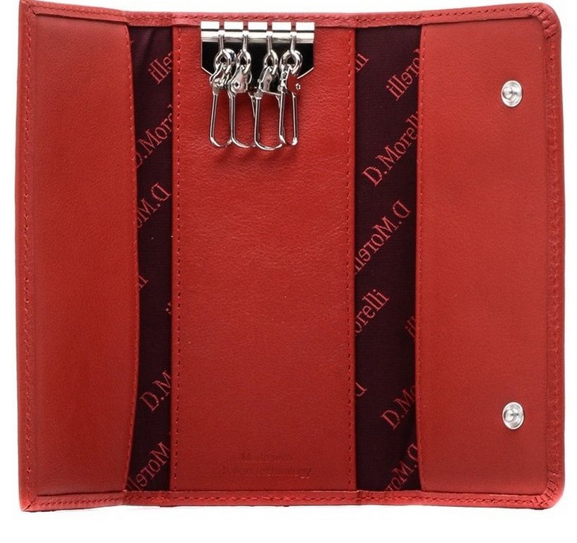 Футляр для ключей  D.Morelli "Red-2" из нат.кожи, на кнопках