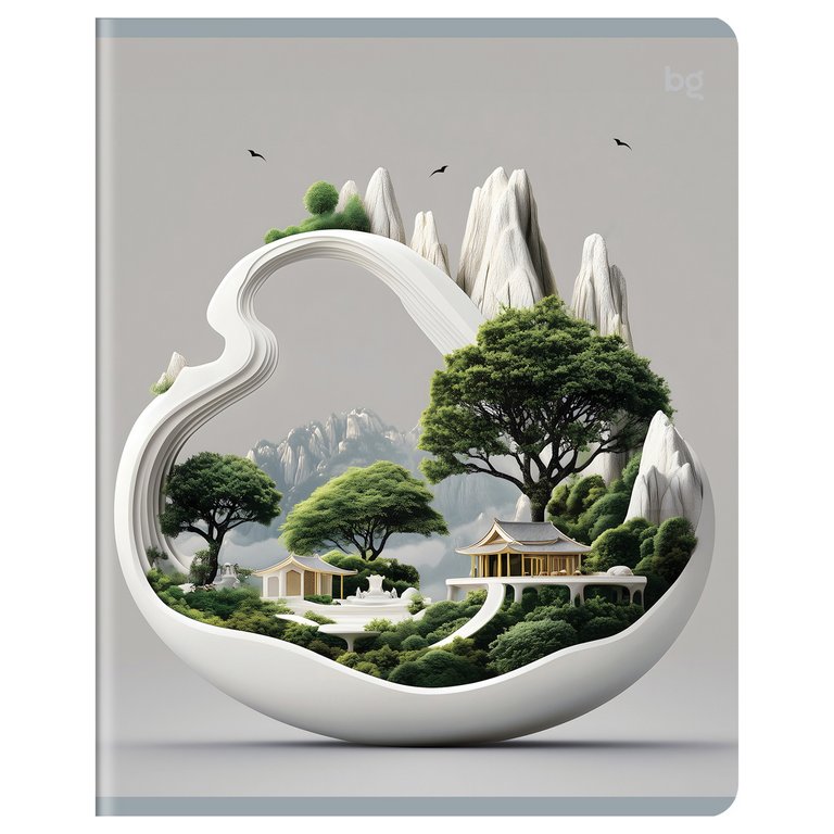 Тетрадь 48 лист кл. А5 на скрепке "Зеленый мир" BG, пластиковая обложка