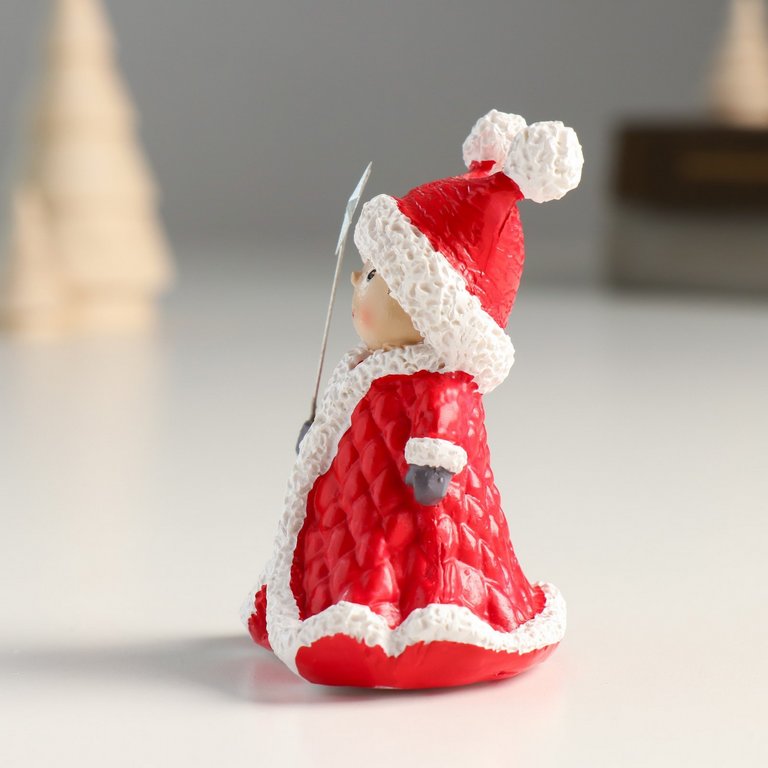 Сувенир новогодний "Малыш в красной шубе с мехом" 8,5*5,5*4,5 см