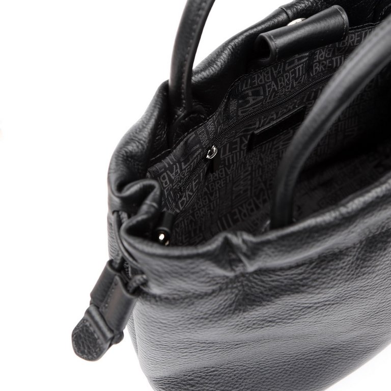 Сумка женская FABRETTI 24х21х12 см, нат. кожа, черный