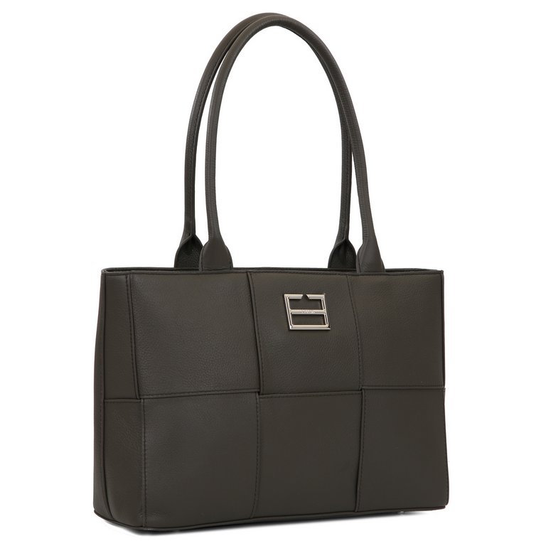 Сумка женская FABRETTI 33х23х11 см, нат. кожа, табачный