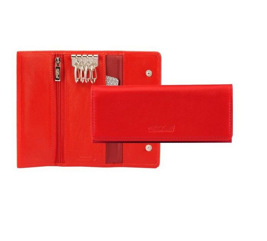 Футляр для ключей  D.Morelli "Red" из нат.кожи, на кнопках