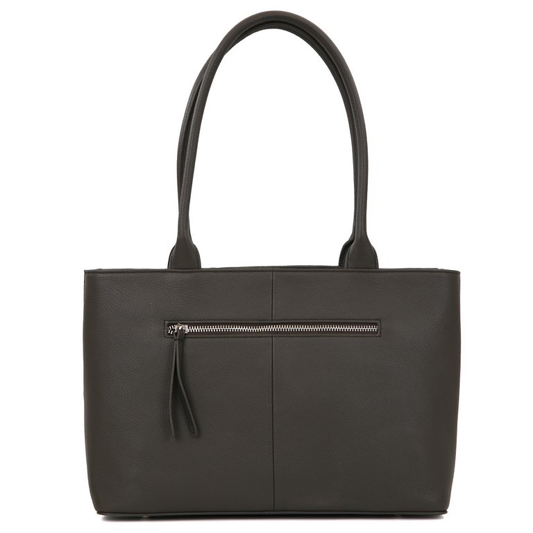 Сумка женская FABRETTI 33х23х11 см, нат. кожа, табачный